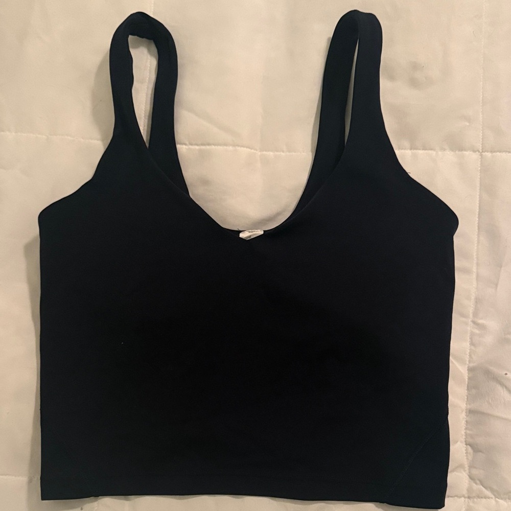 Lululemon Athletica Black Crop Top With Built in Bra